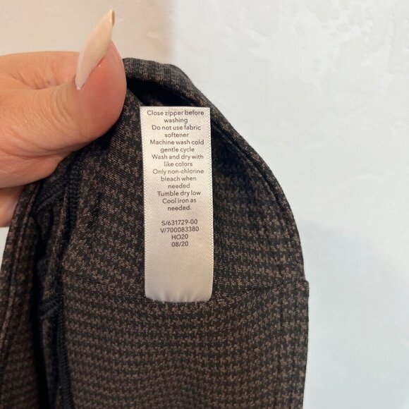 Athleta Delancey Houndstooth tight Brown leggings Size L pockets - Picture 12 of 12